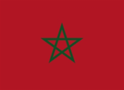 [ai] The flag of Morocco, featuring a red background with a green, five-pointed star in the center.